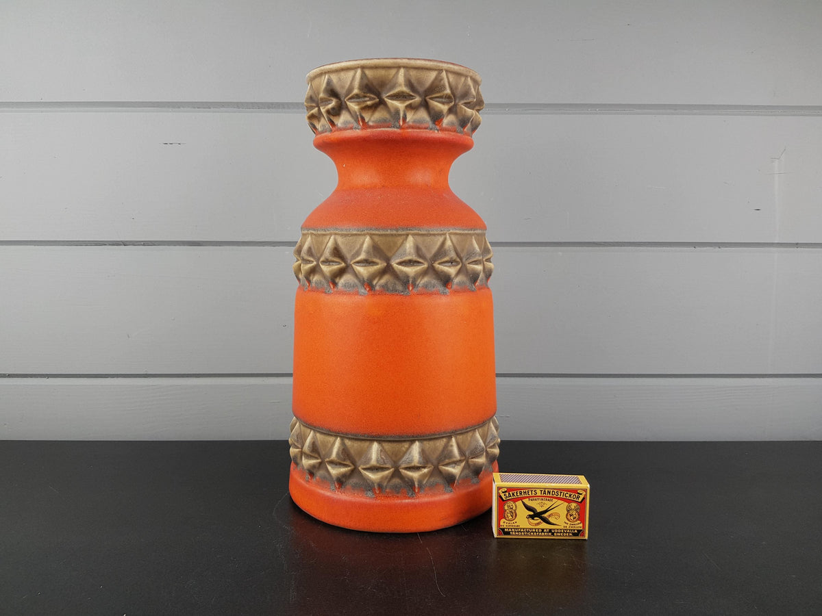 Vintage Übelacker (Ü-Keramik) Orange Vase – Model 1320/30 – West German Pottery – 1970s