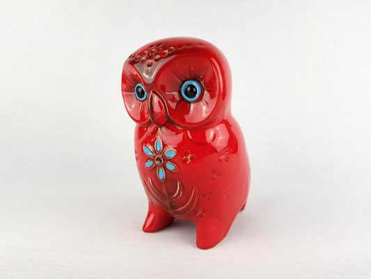 Vintage JEMA HOLLAND Red Owl Figurine Piggy Bank Saving Money Box 617 Dutch Pottery 1970s
