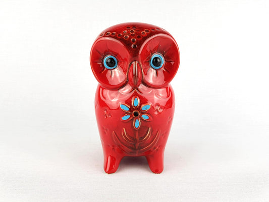 Vintage JEMA HOLLAND Red Owl Figurine Piggy Bank Saving Money Box 617 Dutch Pottery 1970s
