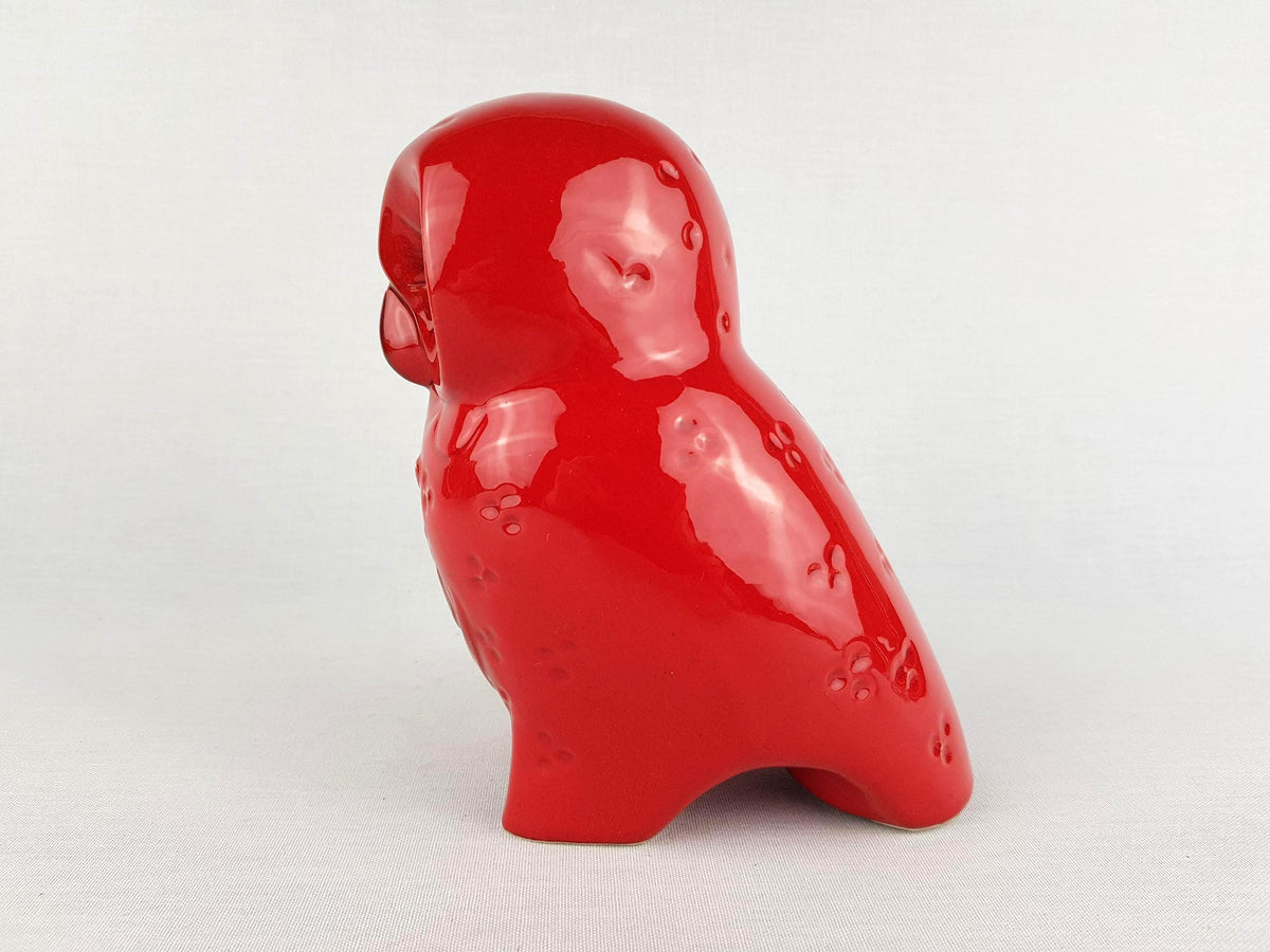 Vintage JEMA HOLLAND Red Owl Figurine Piggy Bank Saving Money Box 617 Dutch Pottery 1970s