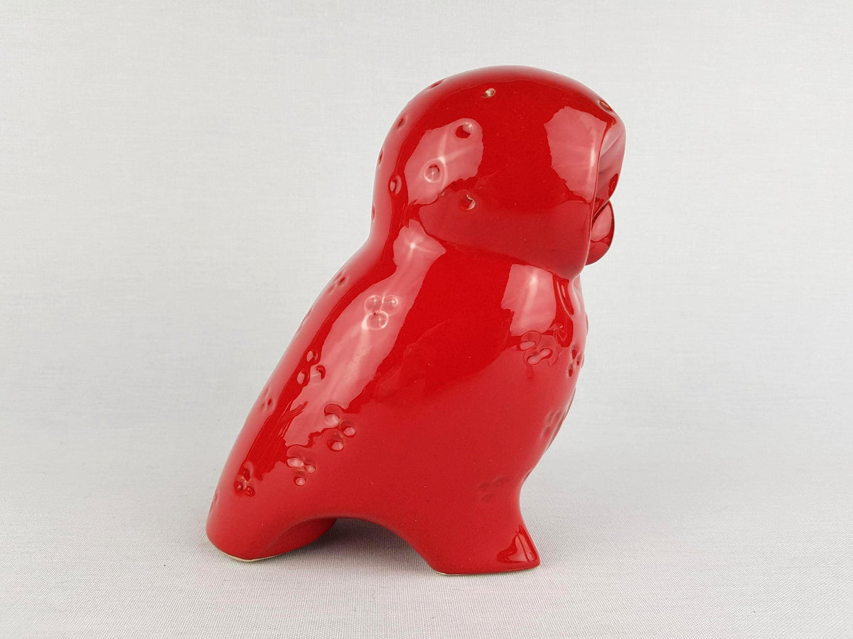 Vintage JEMA HOLLAND Red Owl Figurine Piggy Bank Saving Money Box 617 Dutch Pottery 1970s