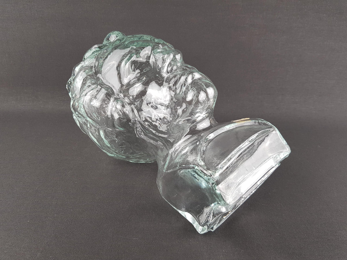 Vintage INGRID GLAS Glass Head Phone Holder, Hat Cap Wig Holder Glass Bust of Ludwig von Beethoven West Germany 1960-70