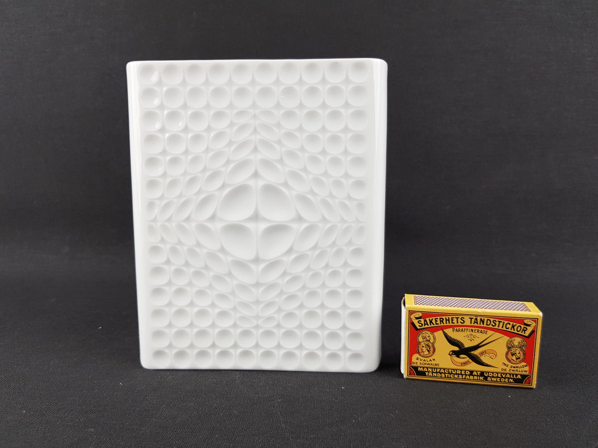 Vintage FÜRSTENBERG Op Art Relief Block Vase 1447/14 by E.A. Sundermann Germany 1970s