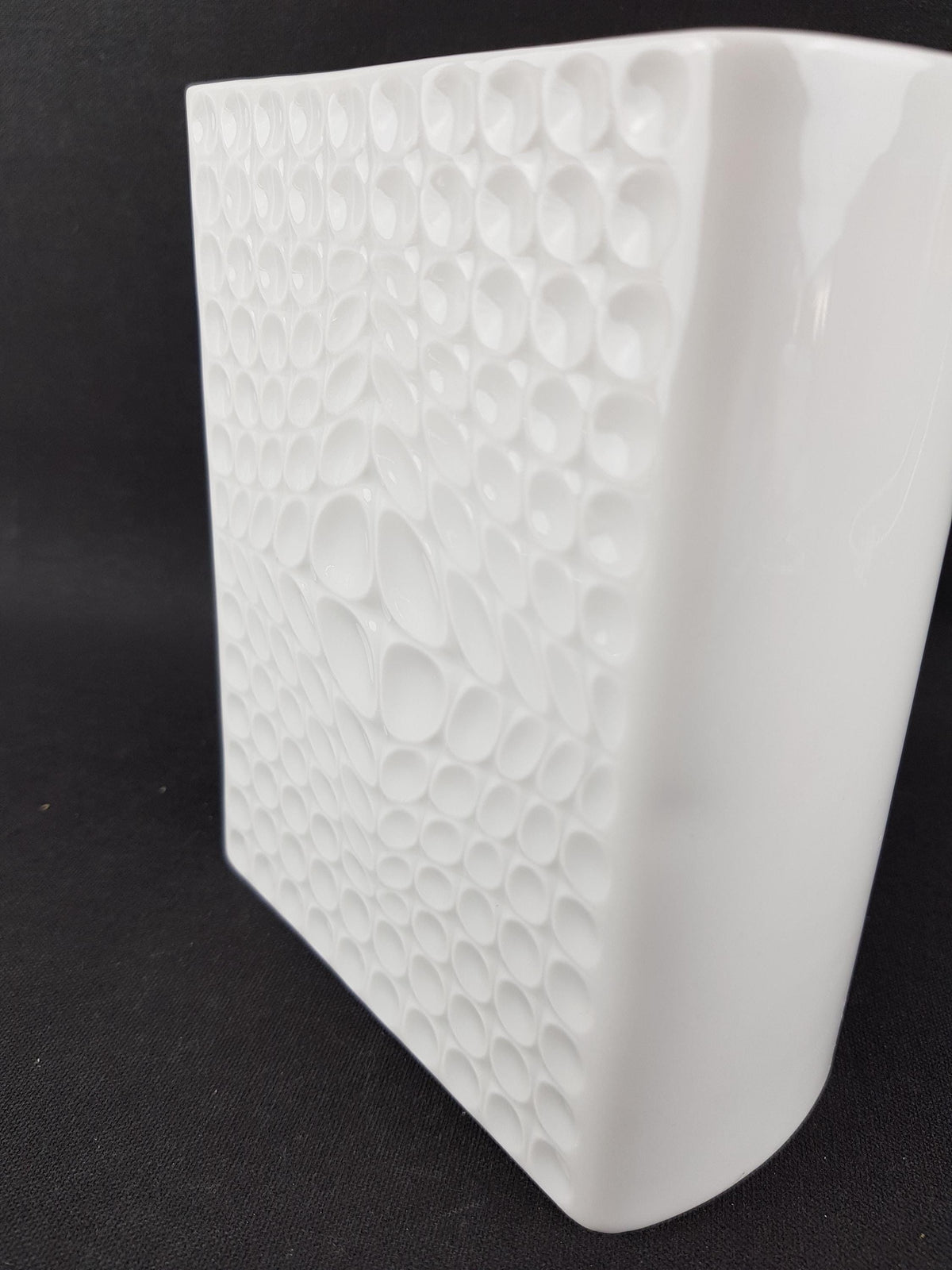Vintage FÜRSTENBERG Op Art Relief Block Vase 1447/14 by E.A. Sundermann Germany 1970s