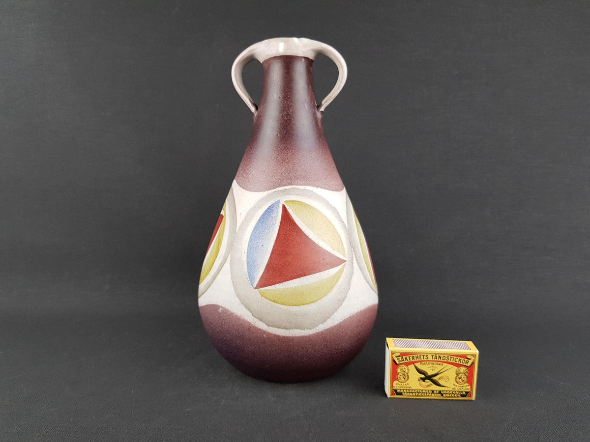 Vintage KROSSELBACH Handpainted Handled Vase by Cläre Zange and Karl-Heinz Loffler 19 West German Pottery 1950s