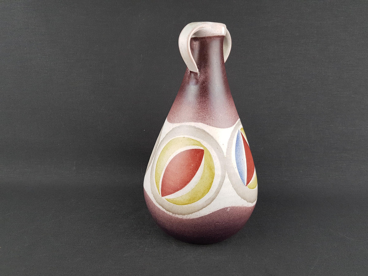 Vintage KROSSELBACH Handpainted Handled Vase by Cläre Zange and Karl-Heinz Loffler 19 West German Pottery 1950s