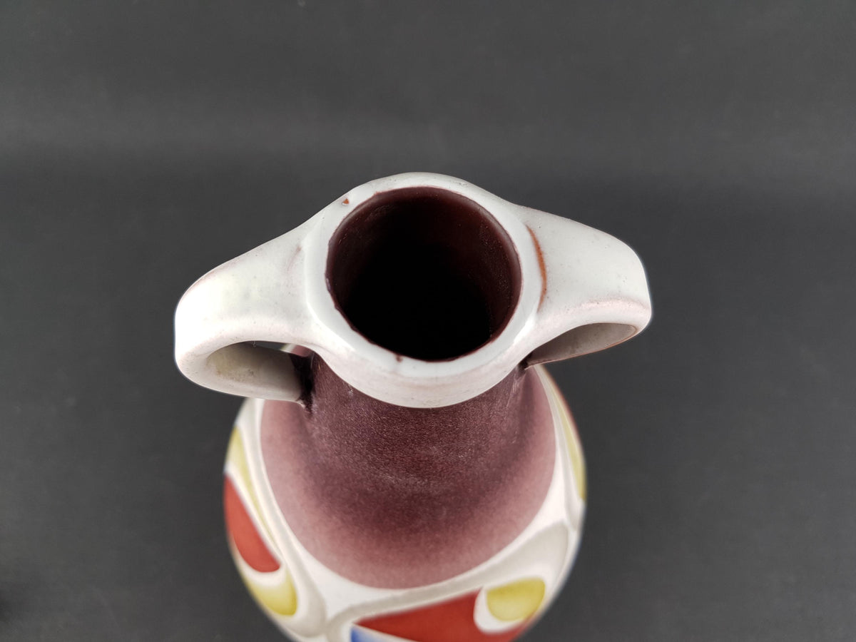 Vintage KROSSELBACH Handpainted Handled Vase by Cläre Zange and Karl-Heinz Loffler 19 West German Pottery 1950s
