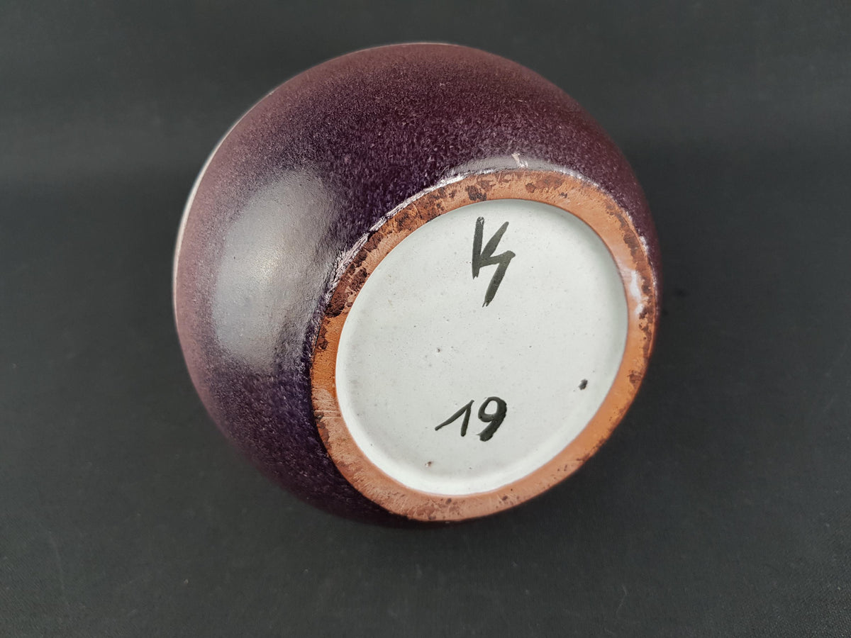 Vintage KROSSELBACH Handpainted Handled Vase by Cläre Zange and Karl-Heinz Loffler 19 West German Pottery 1950s