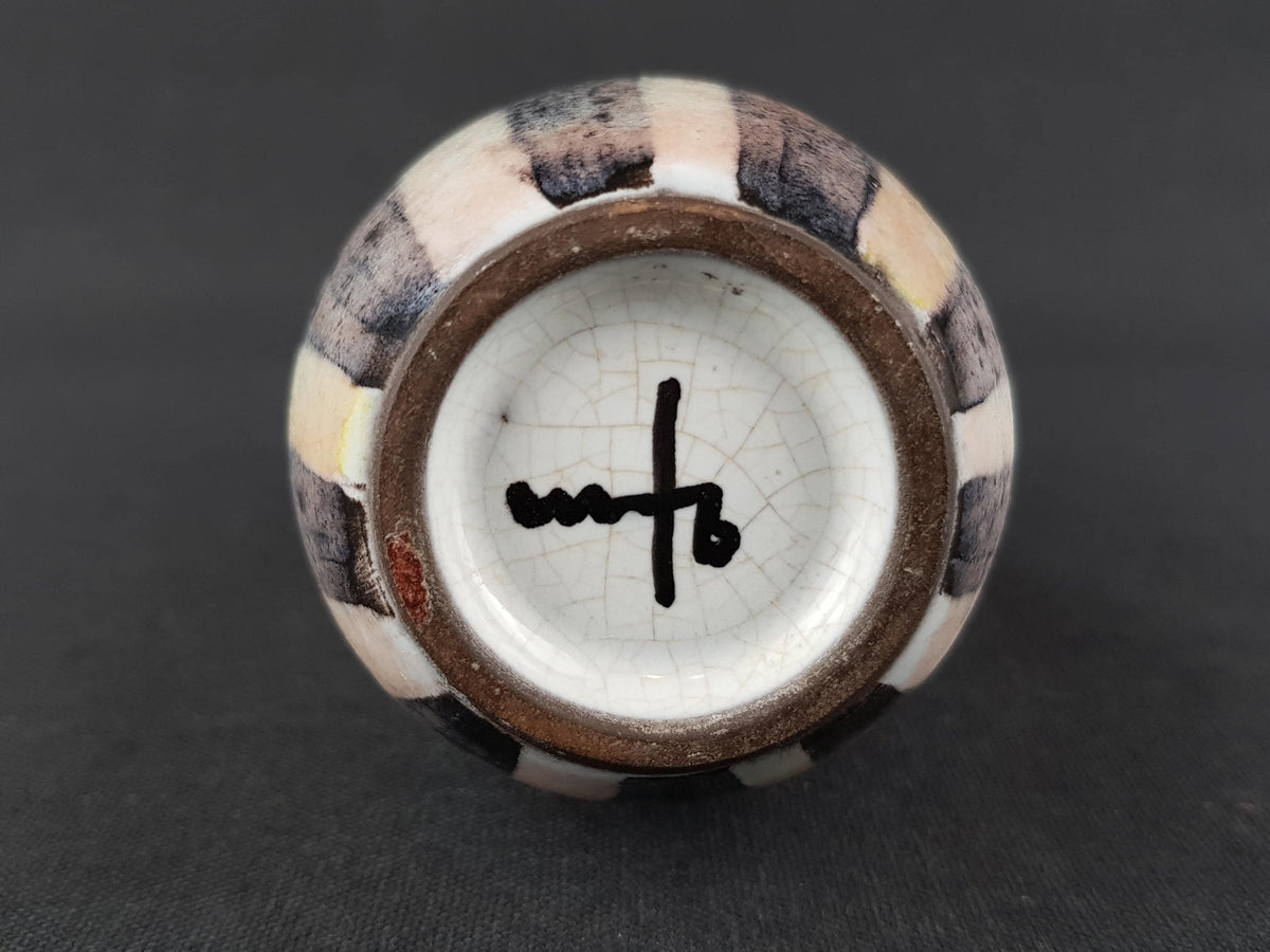 Very Rare! Margarete FRAUER and Heinz H. ENGLER Studio Art Pottery Vase Oberschwäbische Töpferwerkstatt Biberach, West Germany 1950's