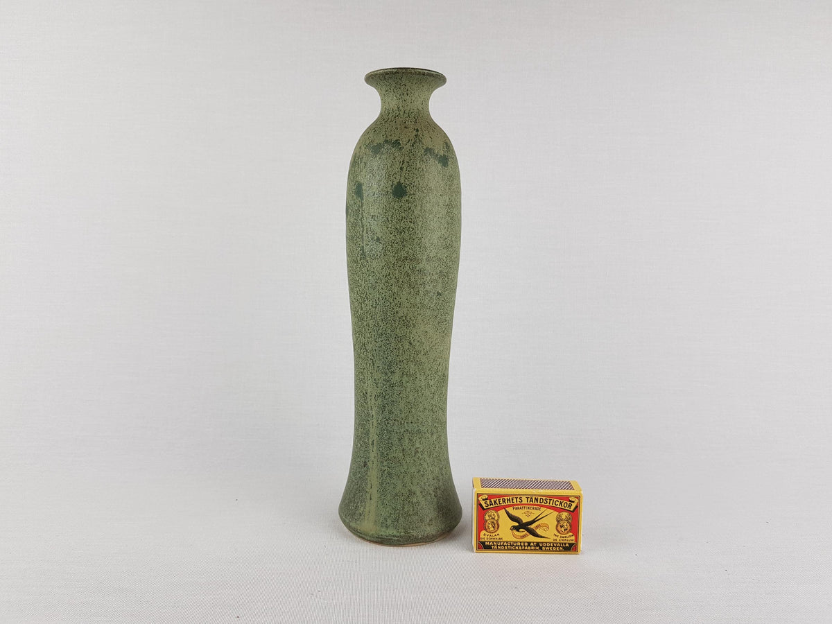 Vintage Green Studio Art Pottery Vase by CHRISTA STOHRER und Helmut Mikisch West Germany 1970s