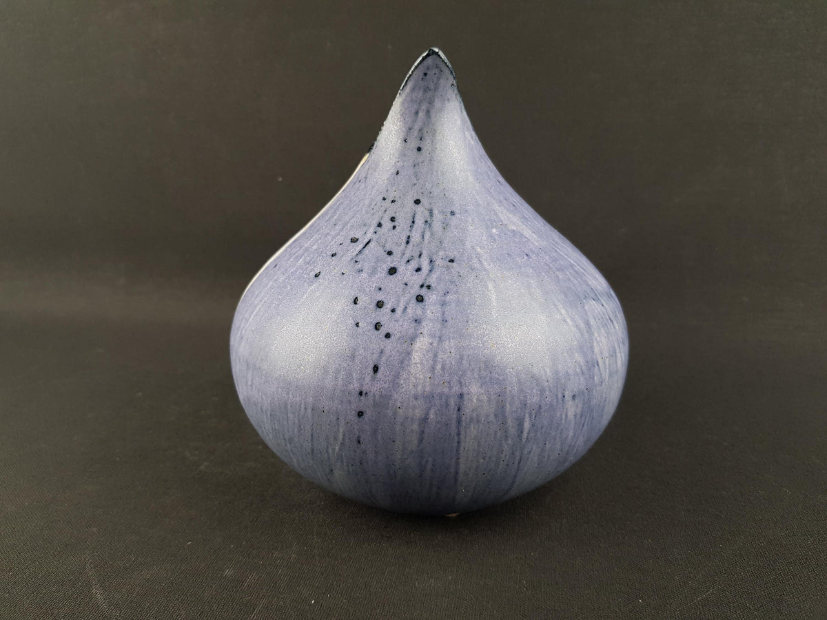 Vintage Kegnæs Keramik Purple Fishmouth Vase Danish Studio Art Denmark 1960-70