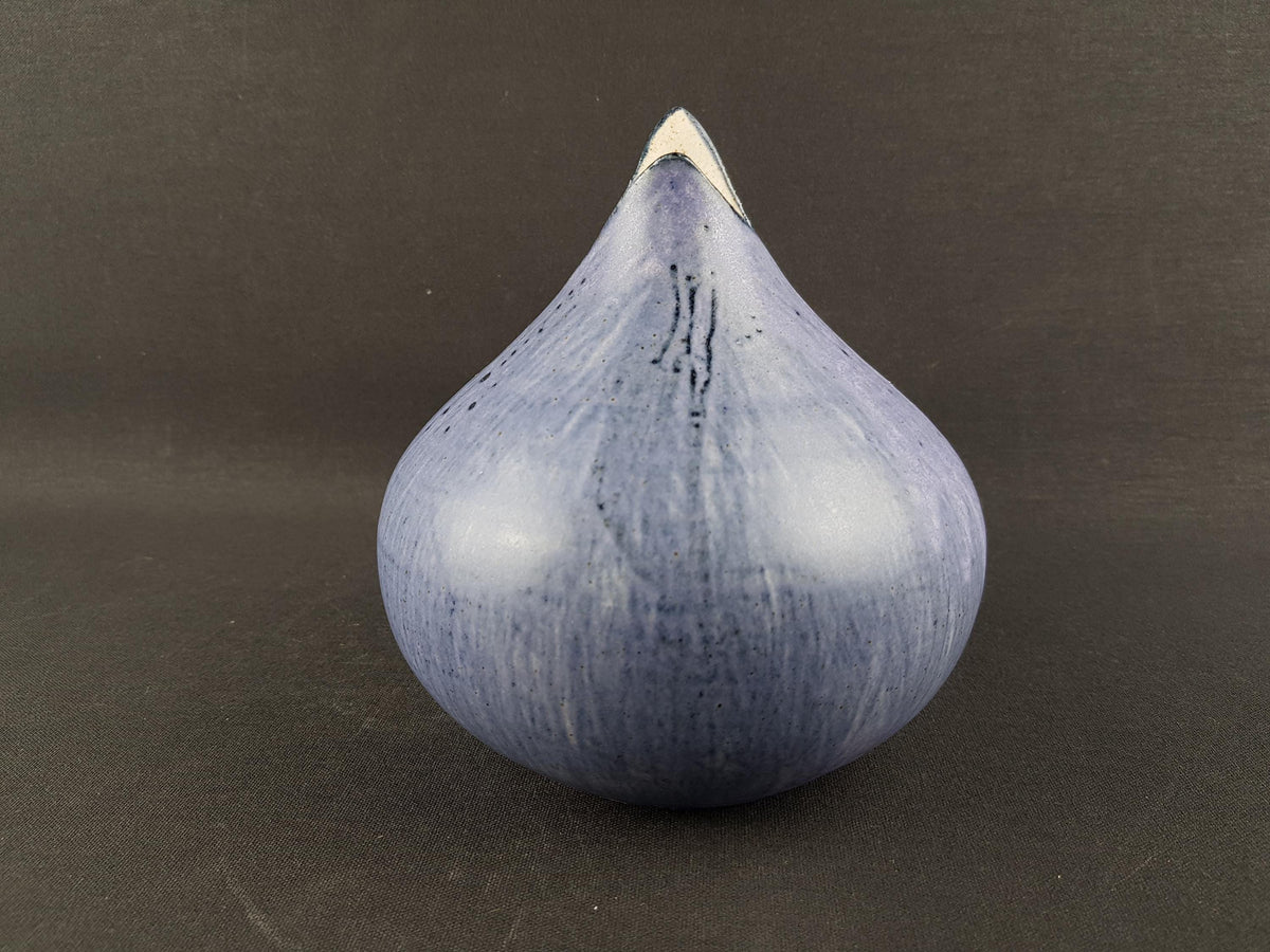 Vintage Kegnæs Keramik Purple Fishmouth Vase Danish Studio Art Denmark 1960-70