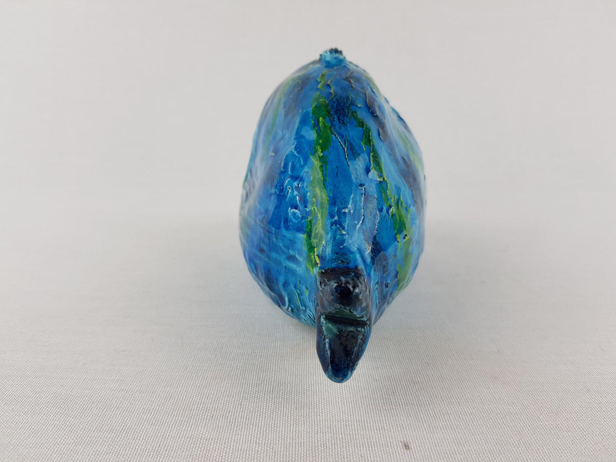 RARE Vintage BITOSSI Fish with Rimini Blu by Aldo Londi - Italian Pottery, 1960s