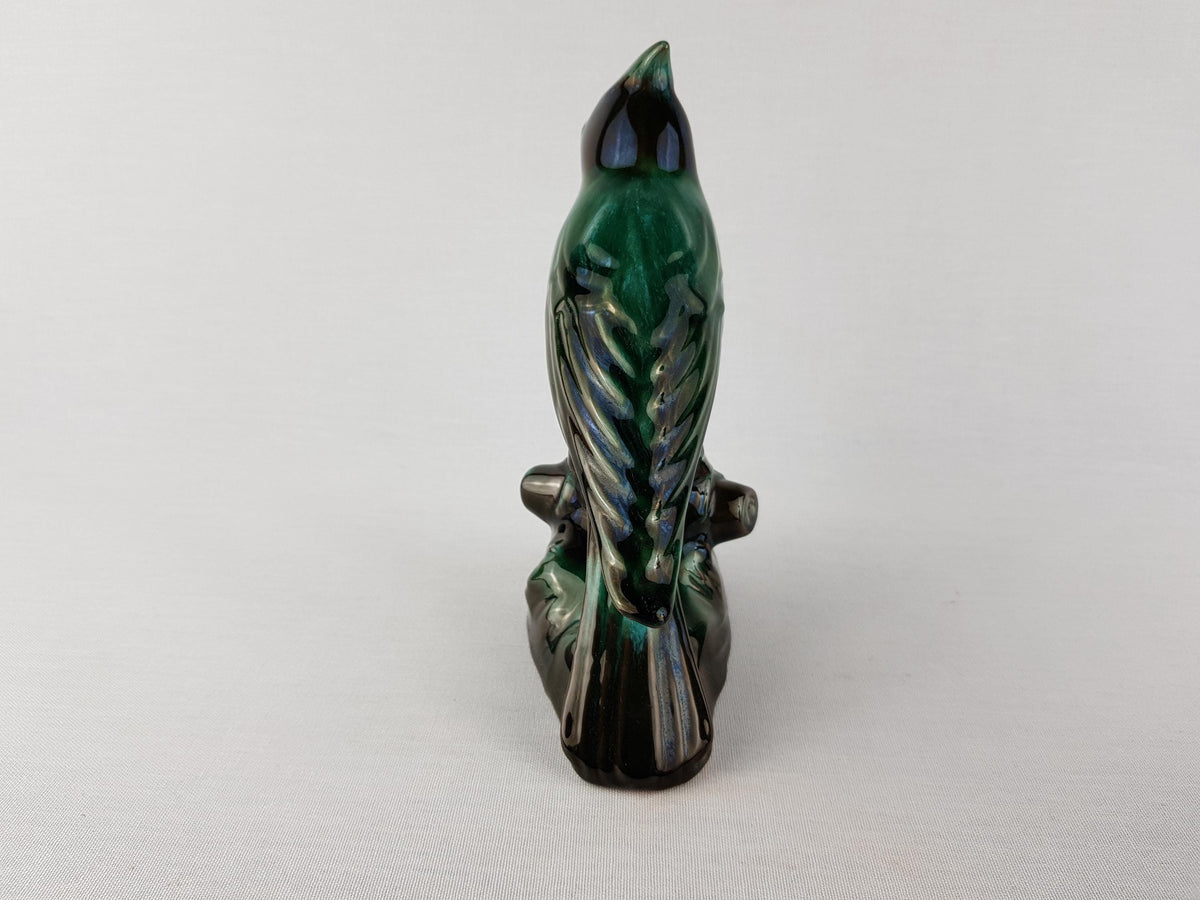 Starter Set Vintage BLUE MOUNTAIN POTTERY Green and Black Goose and Bird Figurine Canada 1960s