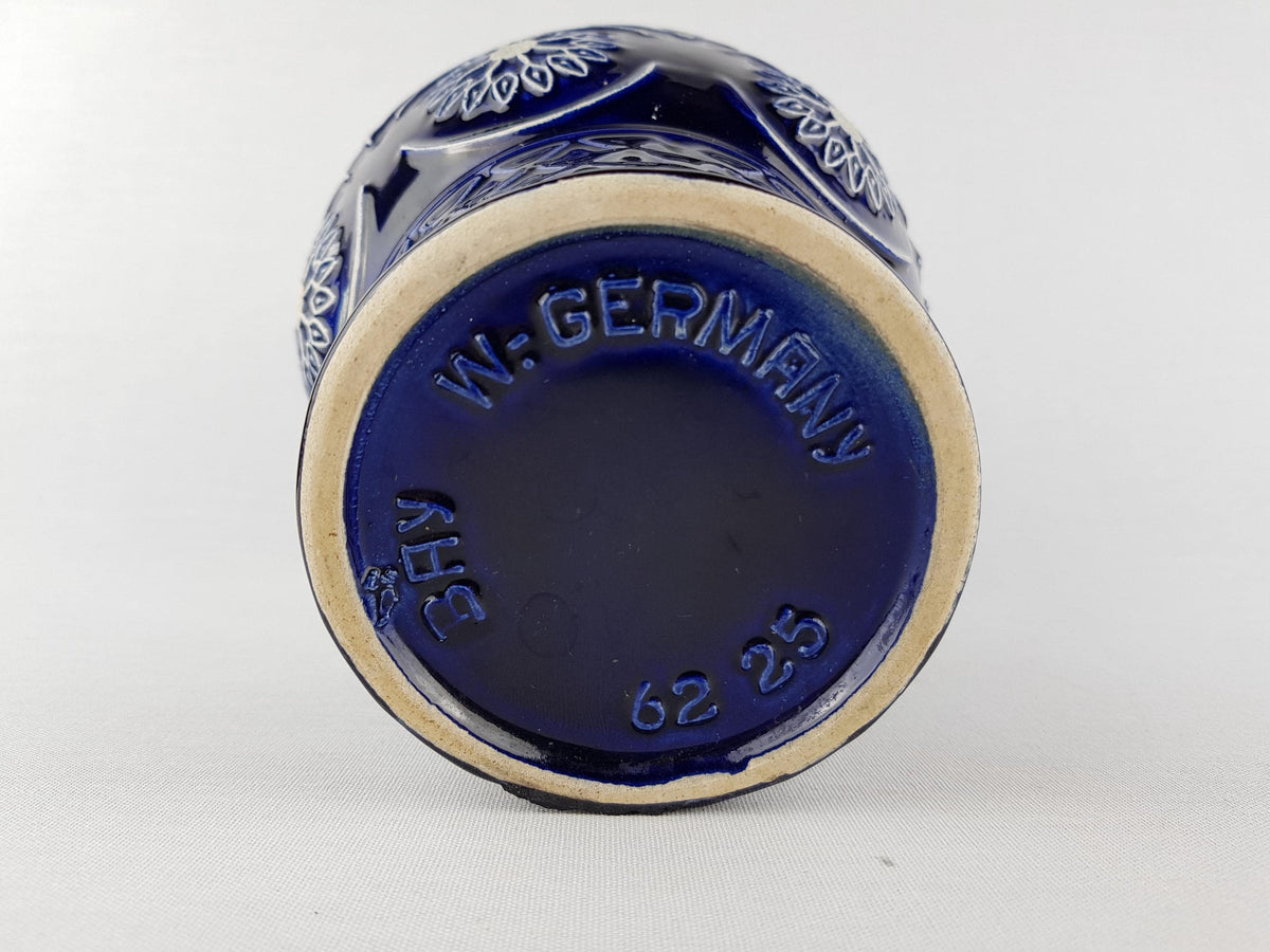 Vintage Ink Blue BAY KERAMIK Vase West German Pottery 62 25 Fat Lava Era 1960-70