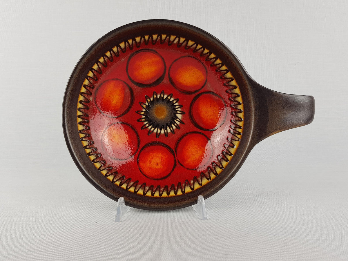 Vintage DÜMLER & BREIDEN Brown and Orange Ceramic Bowl 206/18 West German Pottery 1970s