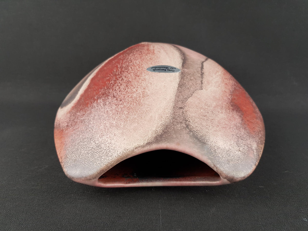 Vintage OTTO Keramik Pink Fish Mouth Vase West German Pottery 1970-80s