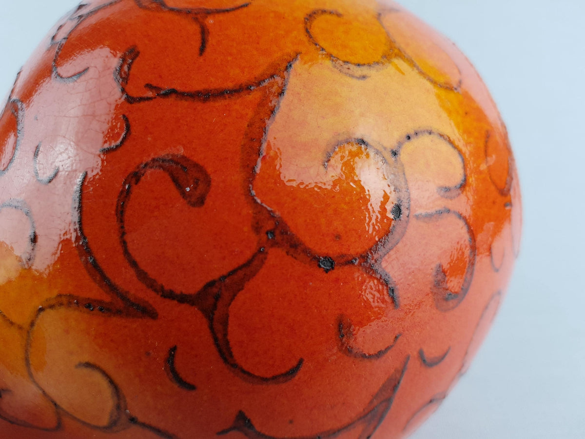 Vintage DÜMLER & BREIDEN Orange Vase 121/25 West German Pottery 1970s