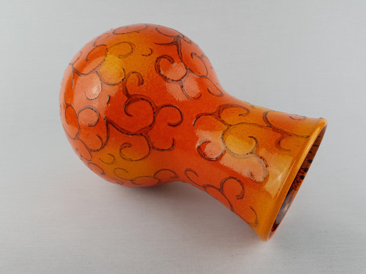 Vintage DÜMLER & BREIDEN Orange Vase 121/25 West German Pottery 1970s