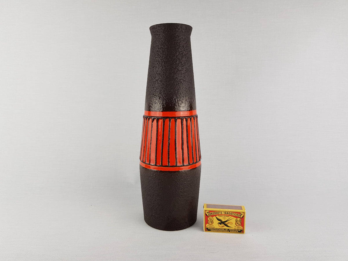 Vintage SCHLOSSBERG Keramik Brown Orange Vase 271-30 West German Pottery 1970s