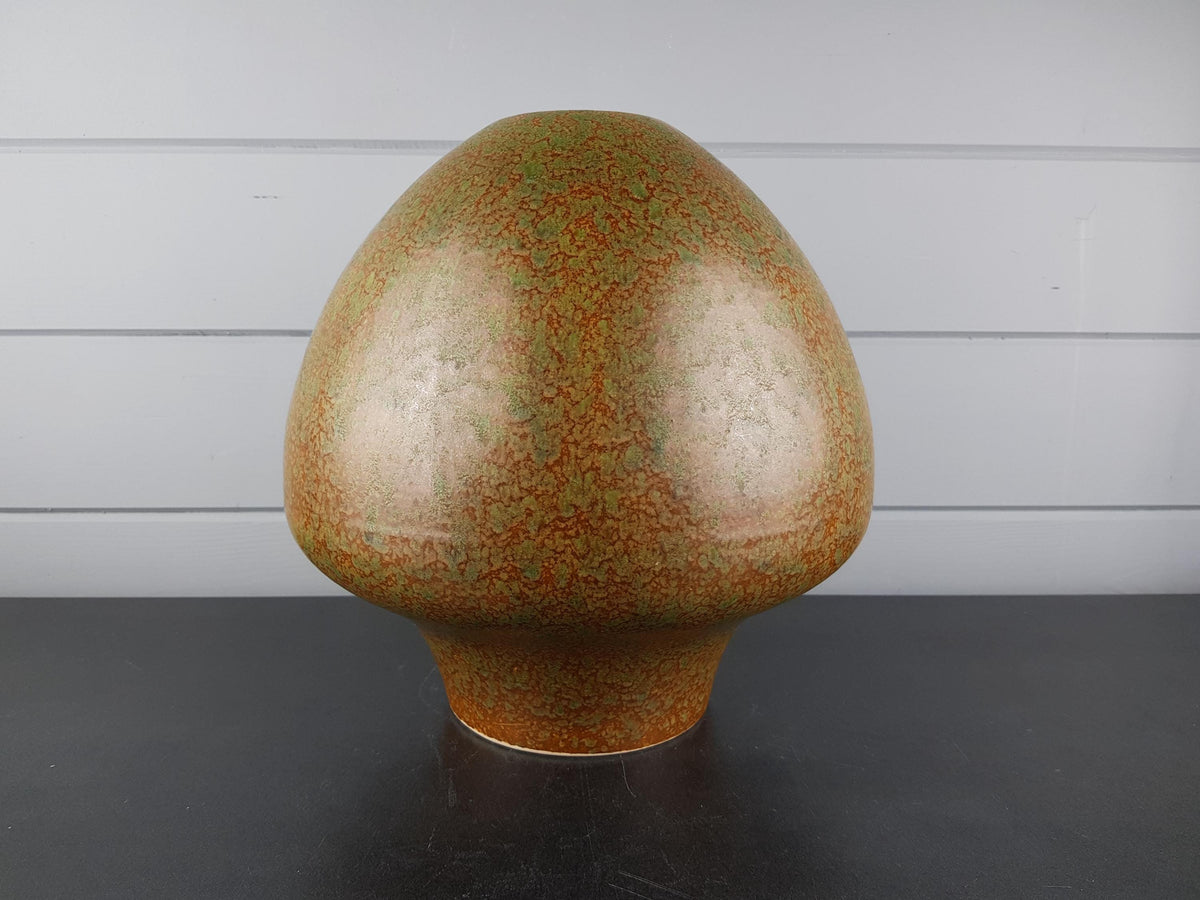 Vintage DÜMLER & BREIDEN Green and Brown Mottled Vase 180/30 West German Pottery 1960s