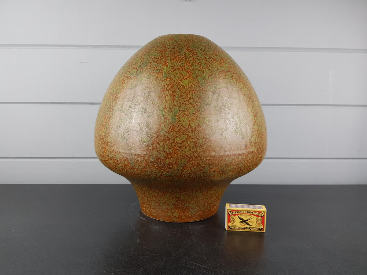 Vintage DÜMLER & BREIDEN Green and Brown Mottled Vase 180/30 West German Pottery 1960s