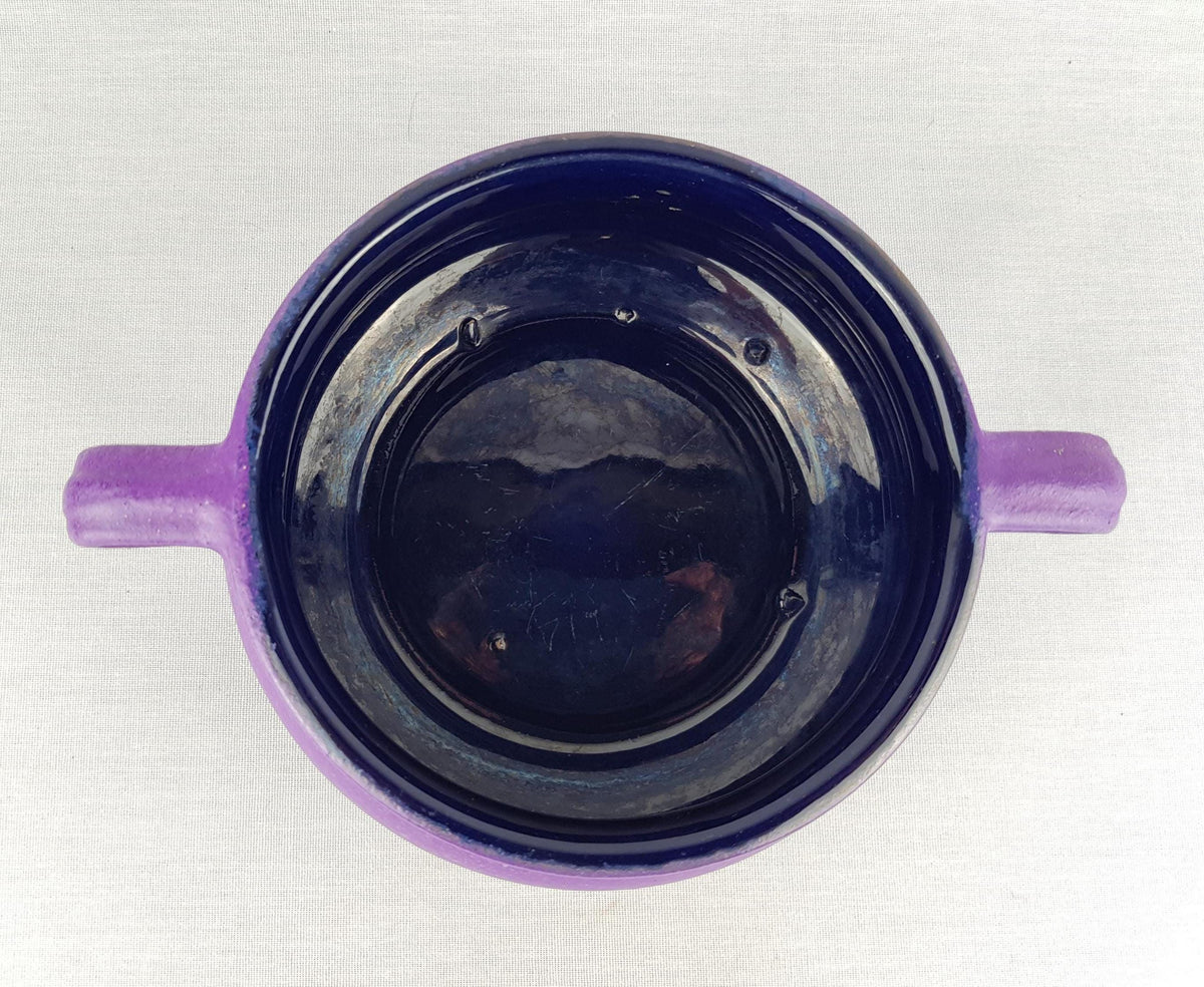 Vintage MAREI KERAMIK Handled Purple Bowl 7202 West German Pottery 1970s