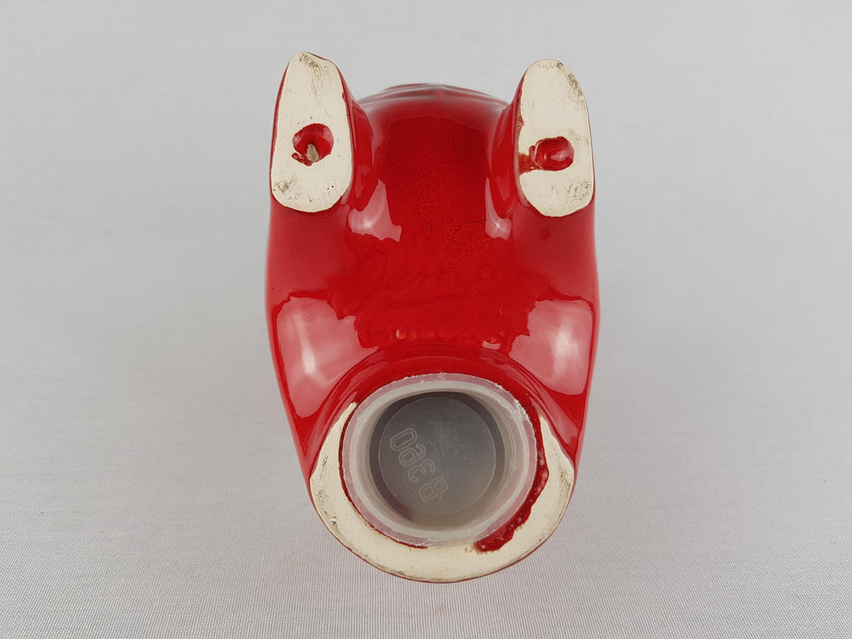 Vintage JEMA HOLLAND Red Owl Figurine Piggy Bank Saving Money Box 617 Dutch Pottery 1970s