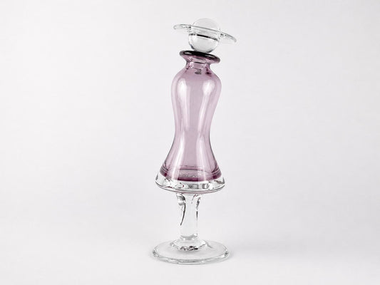 Vintage CHRISTINENHUETTE SCHOTT ZWIESEL Studio Glass Art Decanter | Pink Lila Lady with Hat| Very Rare