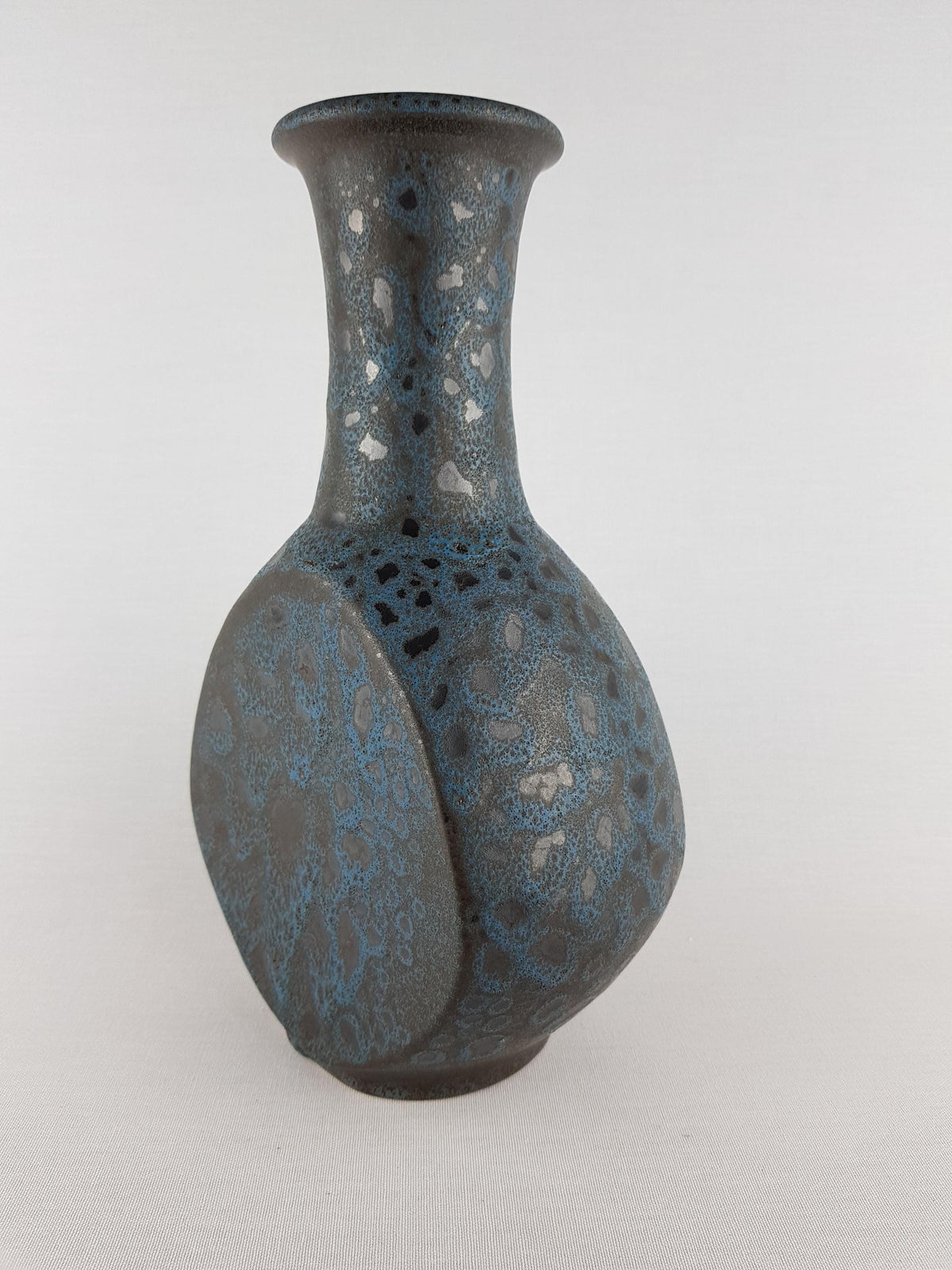 Vintage DÜMLER & BREIDEN Blue Fat Lava Vase 105/28 West German Pottery 1970s