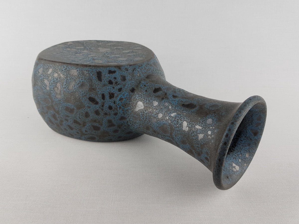 Vintage DÜMLER & BREIDEN Blue Fat Lava Vase 105/28 West German Pottery 1970s
