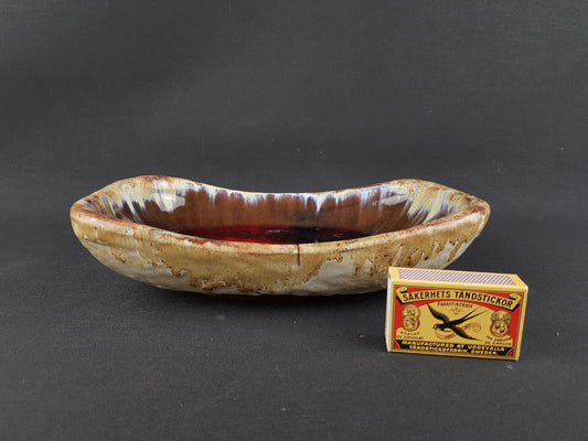 Vintage SCHAFFENACKER STUDIO ART Pottery Brown and Beige Bowl 812 West German Pottery 1960s