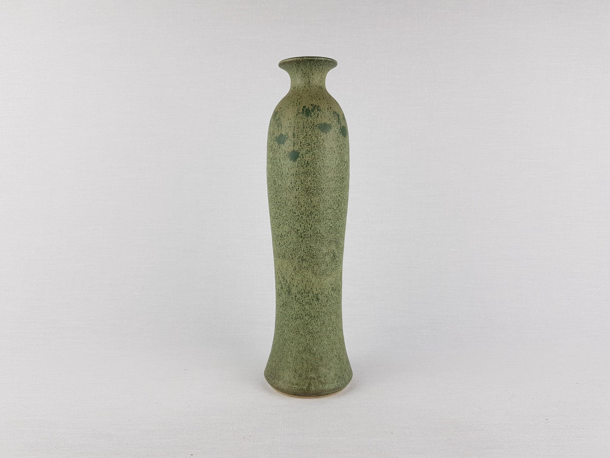 Vintage Green Studio Art Pottery Vase by CHRISTA STOHRER und Helmut Mikisch West Germany 1970s