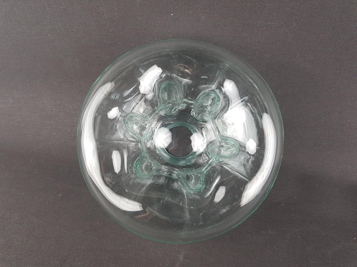 Vintage DRAGAN DROBNJAK Ikebana Sculpture Ice Blue Art Glass 9 October Glass Factory Serbia 1970s