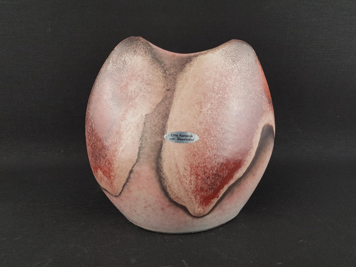 Vintage OTTO Keramik Pink Fish Mouth Vase West German Pottery 1970-80s