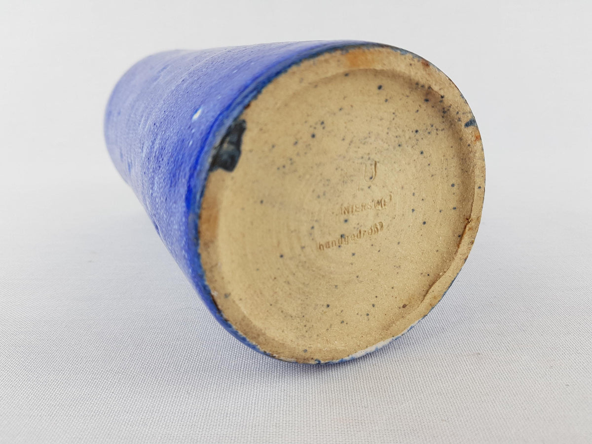 Vintage UNTERSTAB Kunst Töpferei Unterstab KTU Blue Vase Studio Art Pottery, East German Pottery 1960's