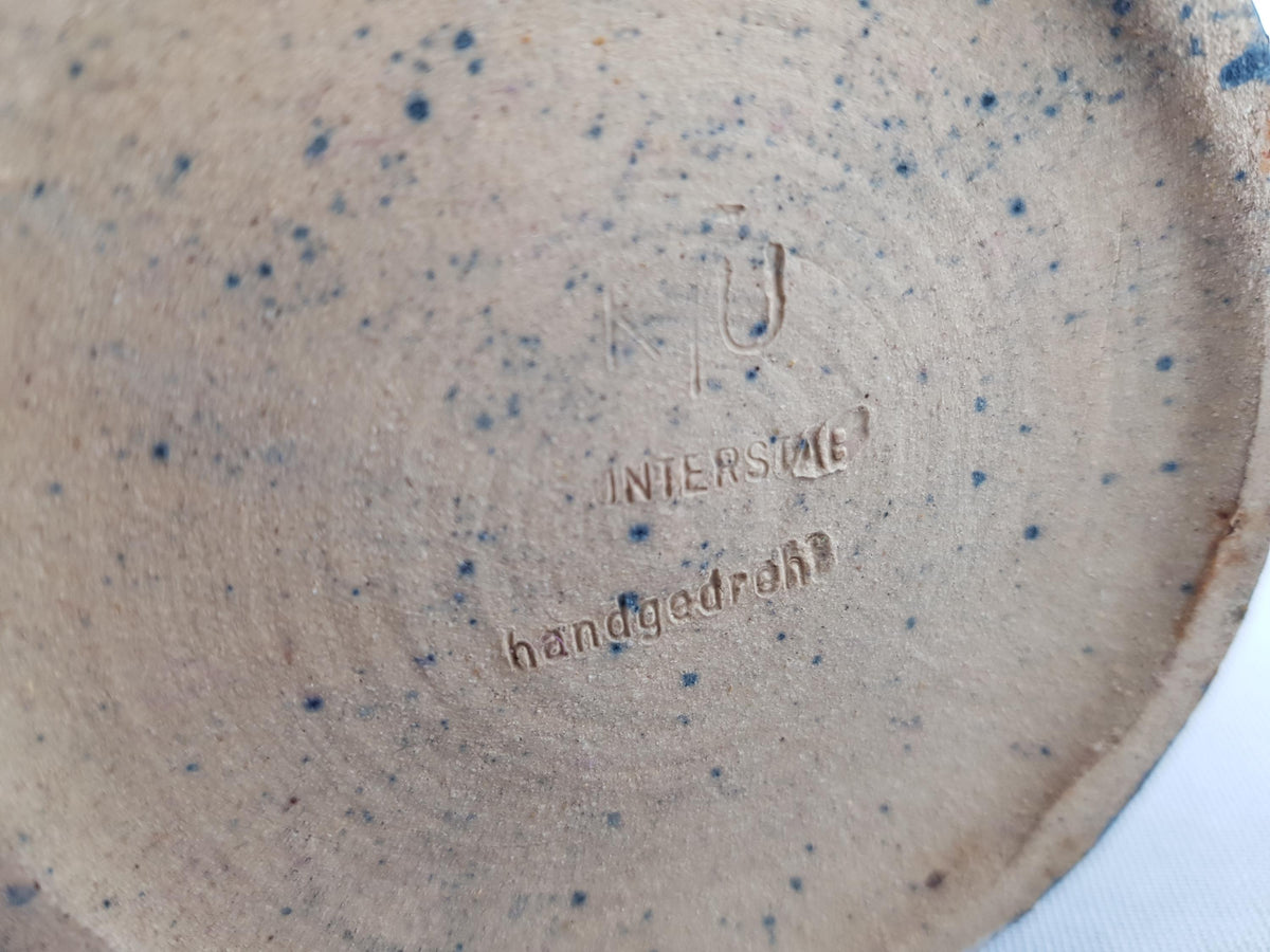 Vintage UNTERSTAB Kunst Töpferei Unterstab KTU Blue Vase Studio Art Pottery, East German Pottery 1960's