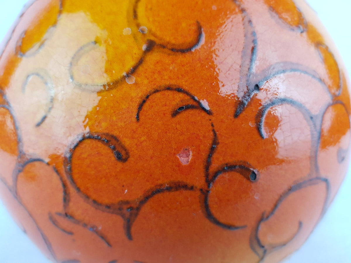 Vintage DÜMLER & BREIDEN Orange Vase 121/25 West German Pottery 1970s