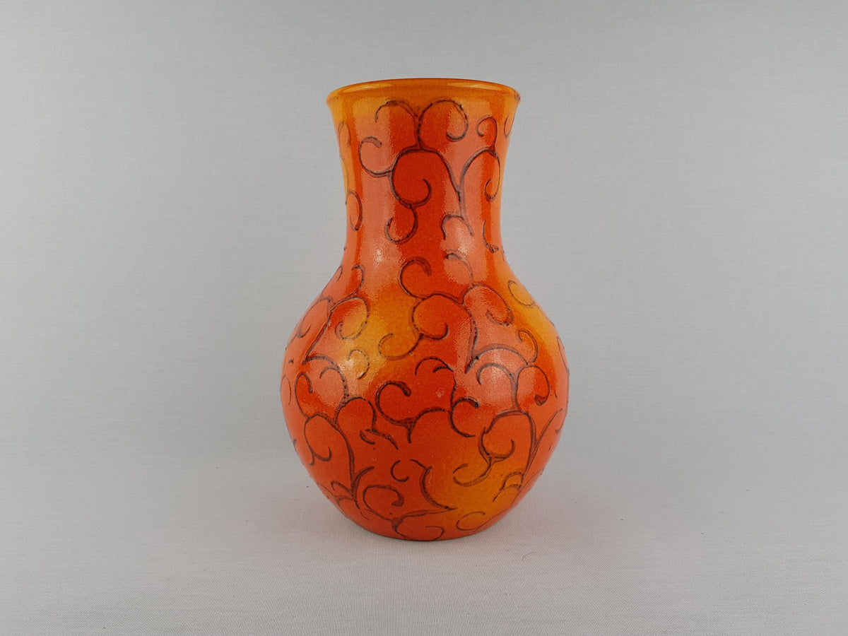Vintage DÜMLER & BREIDEN Orange Vase 121/25 West German Pottery 1970s