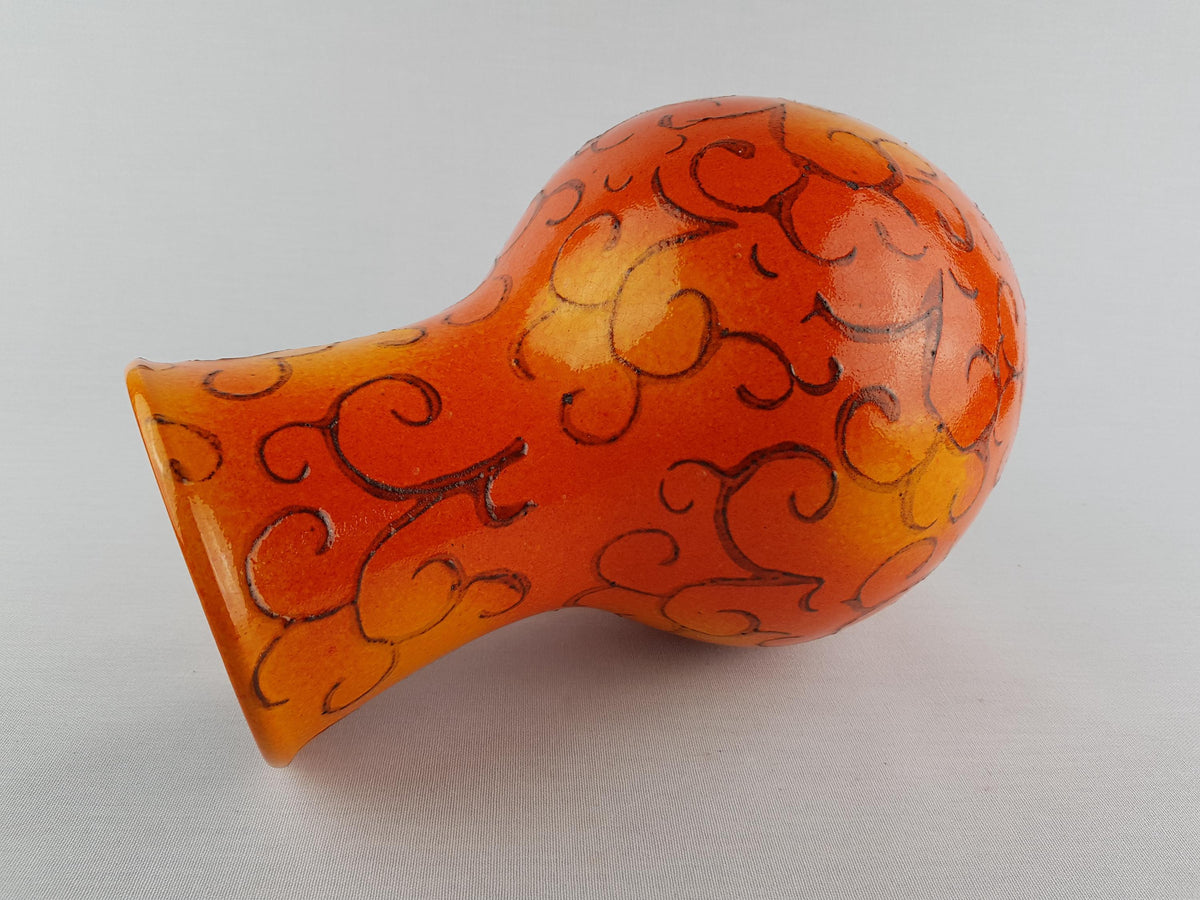 Vintage DÜMLER & BREIDEN Orange Vase 121/25 West German Pottery 1970s