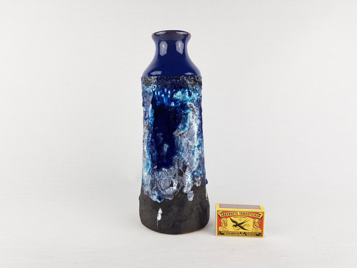 Vintage MAREI KERAMIK Fat Lava Vase with Capri decor 4107 West German Pottery 1970s