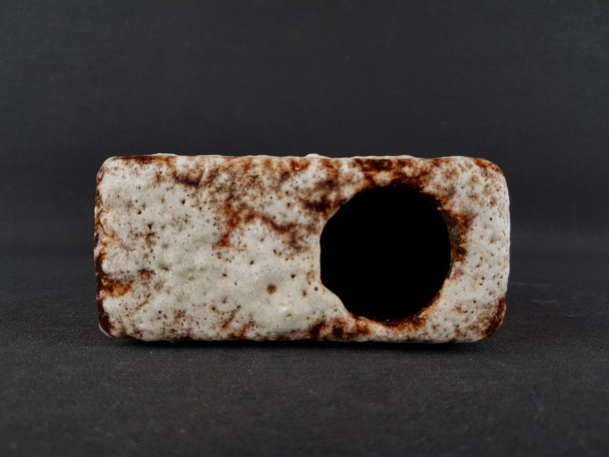 Vintage VEST KERAMIEK Fat Lava Square Chimney Vase with Van Gogh Glaze Dutch Pottery 1960-70s