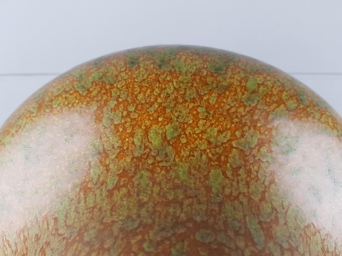 Vintage DÜMLER & BREIDEN Green and Brown Mottled Vase 180/30 West German Pottery 1960s