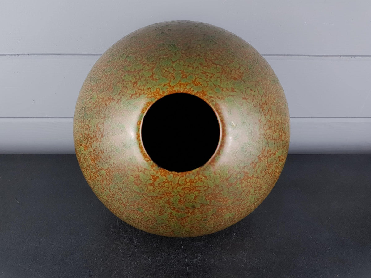Vintage DÜMLER & BREIDEN Green and Brown Mottled Vase 180/30 West German Pottery 1960s