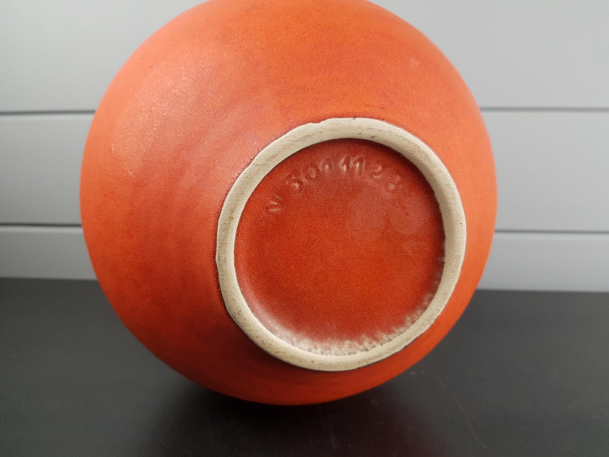 Vintage JASBA KERAMIK Orange and Brown Fat Lava Vase N301 11 28 West-Germany 1970s