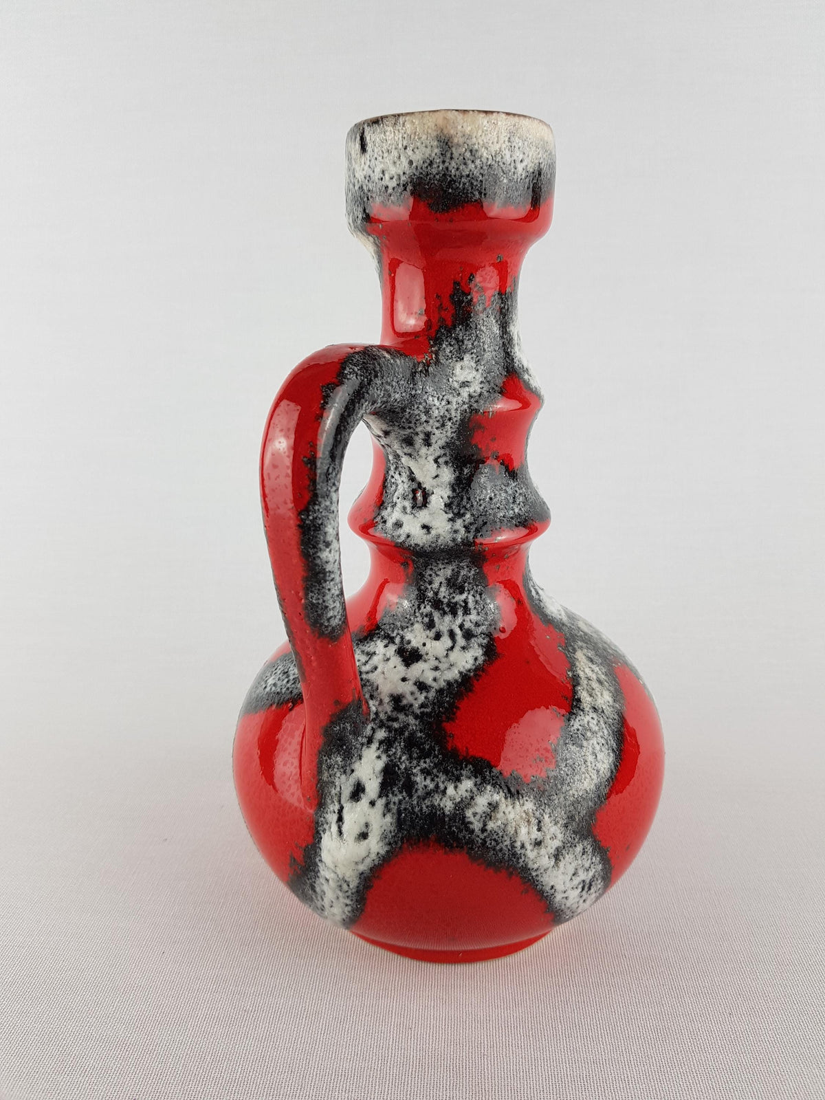 Vintage JOPEKO KERAMIK Red Vase with Turin Decor 7201-21 West German Pottery 1970s