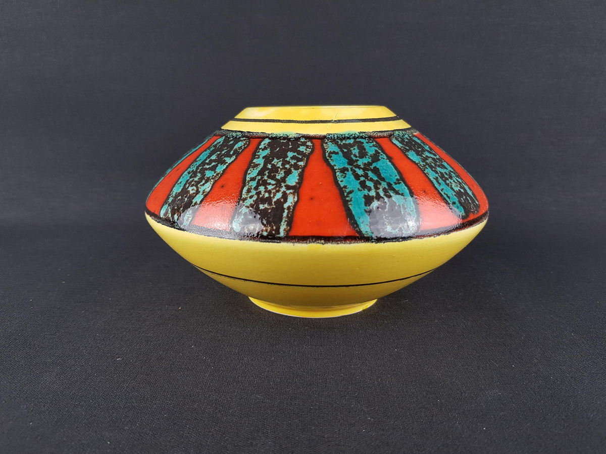 Vintage BAY KERAMIK Fat Lava Discus UFO Vase Ceylon Decor by Bodo Mans 60s