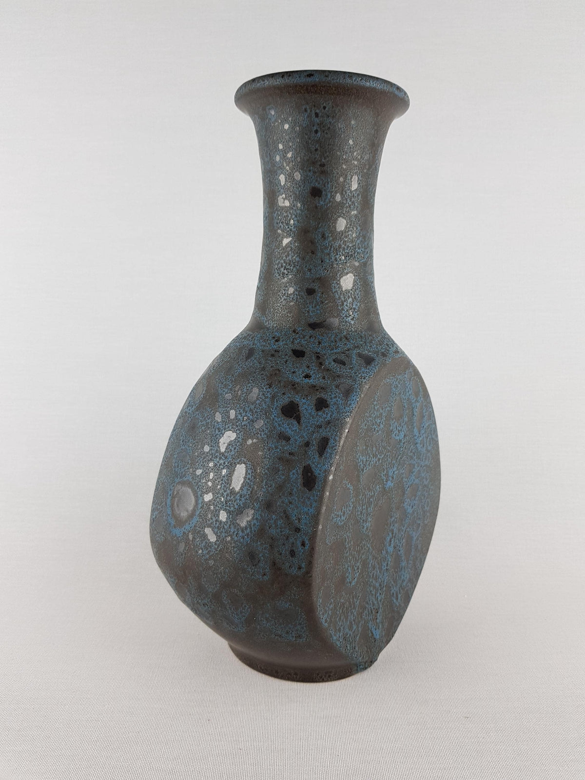 Vintage DÜMLER & BREIDEN Blue Fat Lava Vase 105/28 West German Pottery 1970s