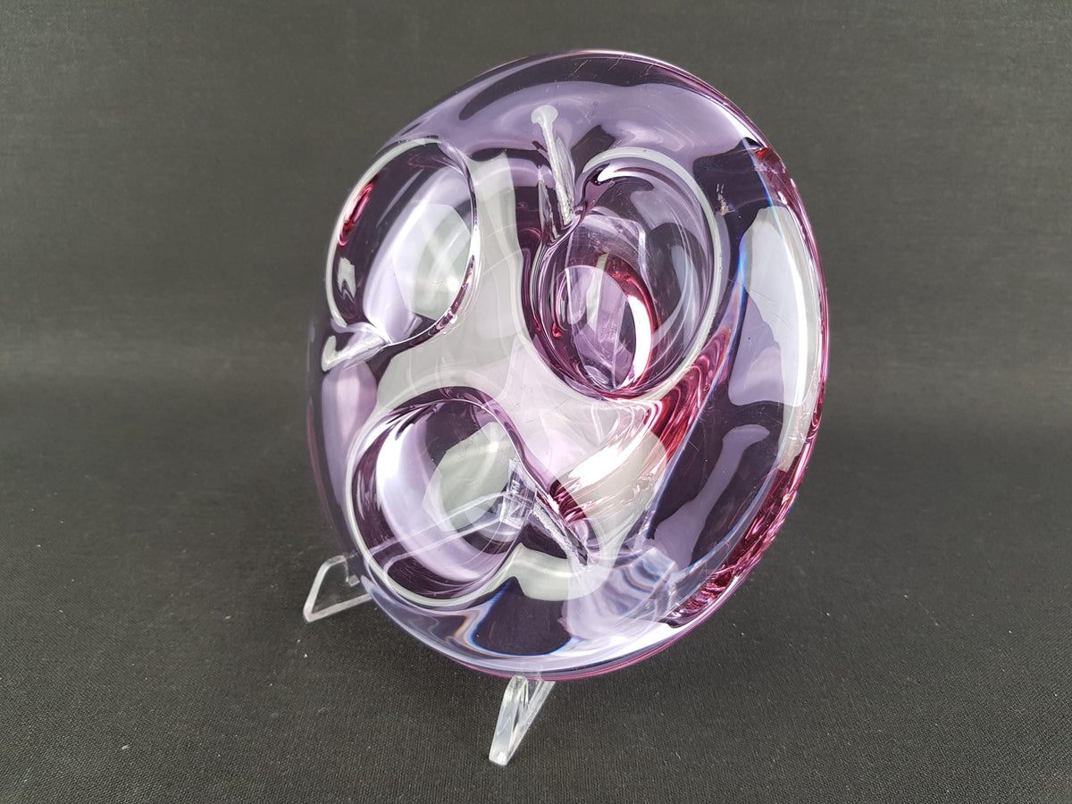 Vintage Sklo Union Purple Glass Valet Ashtray Czech Art Glass Rudolf Jurnikl Czechoslovakia 1960s
