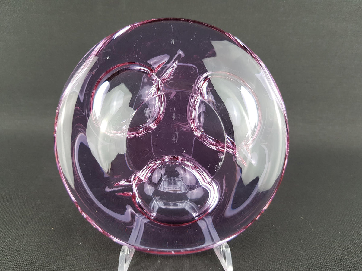 Vintage Sklo Union Purple Glass Valet Ashtray Czech Art Glass Rudolf Jurnikl Czechoslovakia 1960s